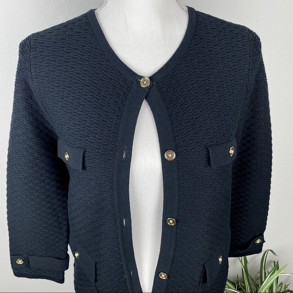 Jones New York Black Button-Up Cardigan Size Small Petite NWOT - Picture 3 of 11